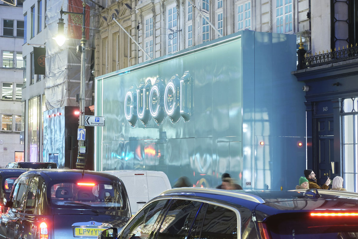 Nuova retail experience Gucci a Londra, dettaglio allestimento store